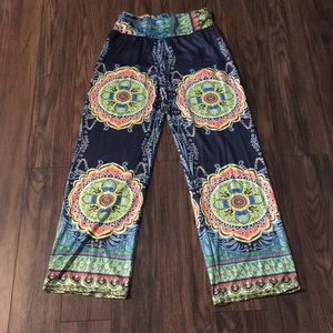 Multi color silky pants